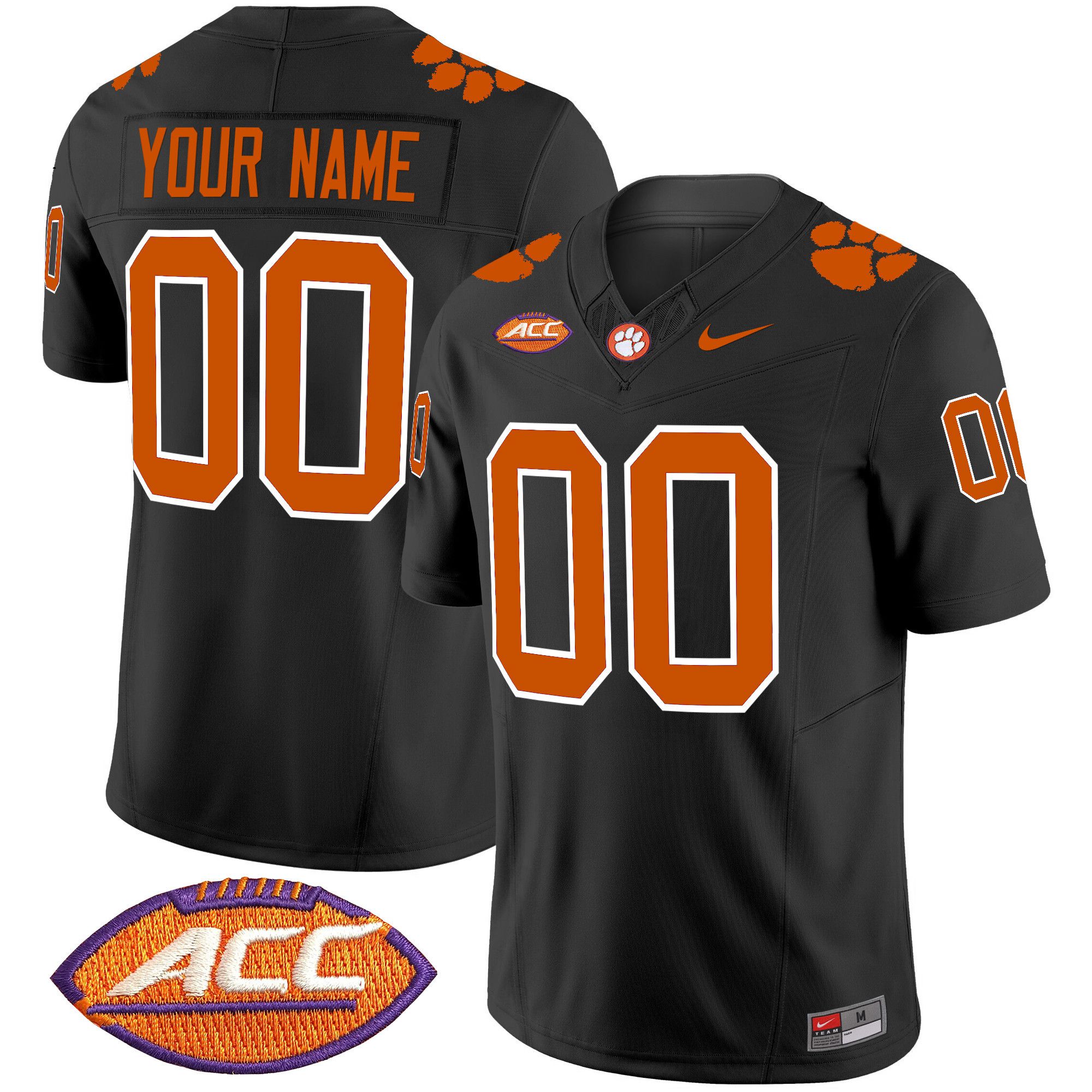 Men Clemson Tigers Black 2024 Nike Vapor Limited Custom NCAA Jersey style 1->customized nfl jersey->Custom Jersey